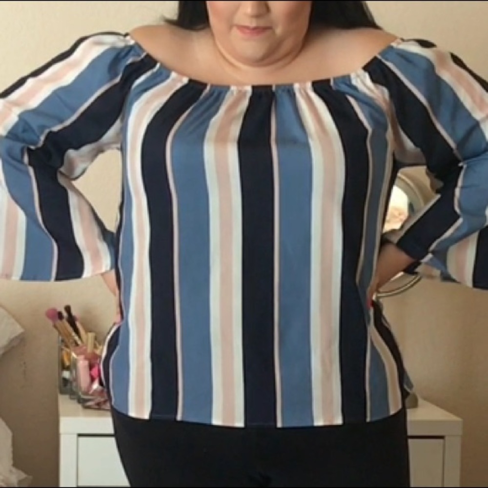 Plus size stripped top